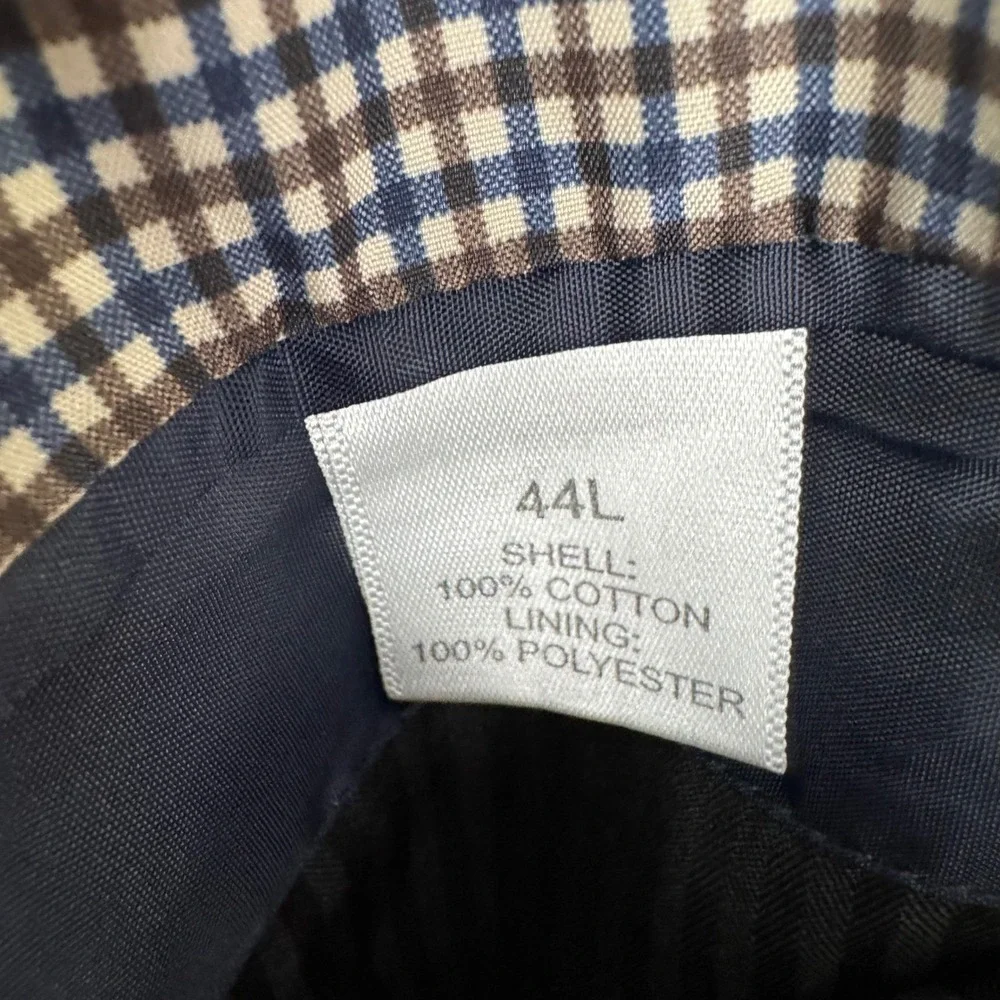 Saddlebred Corduroy 2 Button Blazer Mens‎ 44L Sport Coat Black 100% Cotton